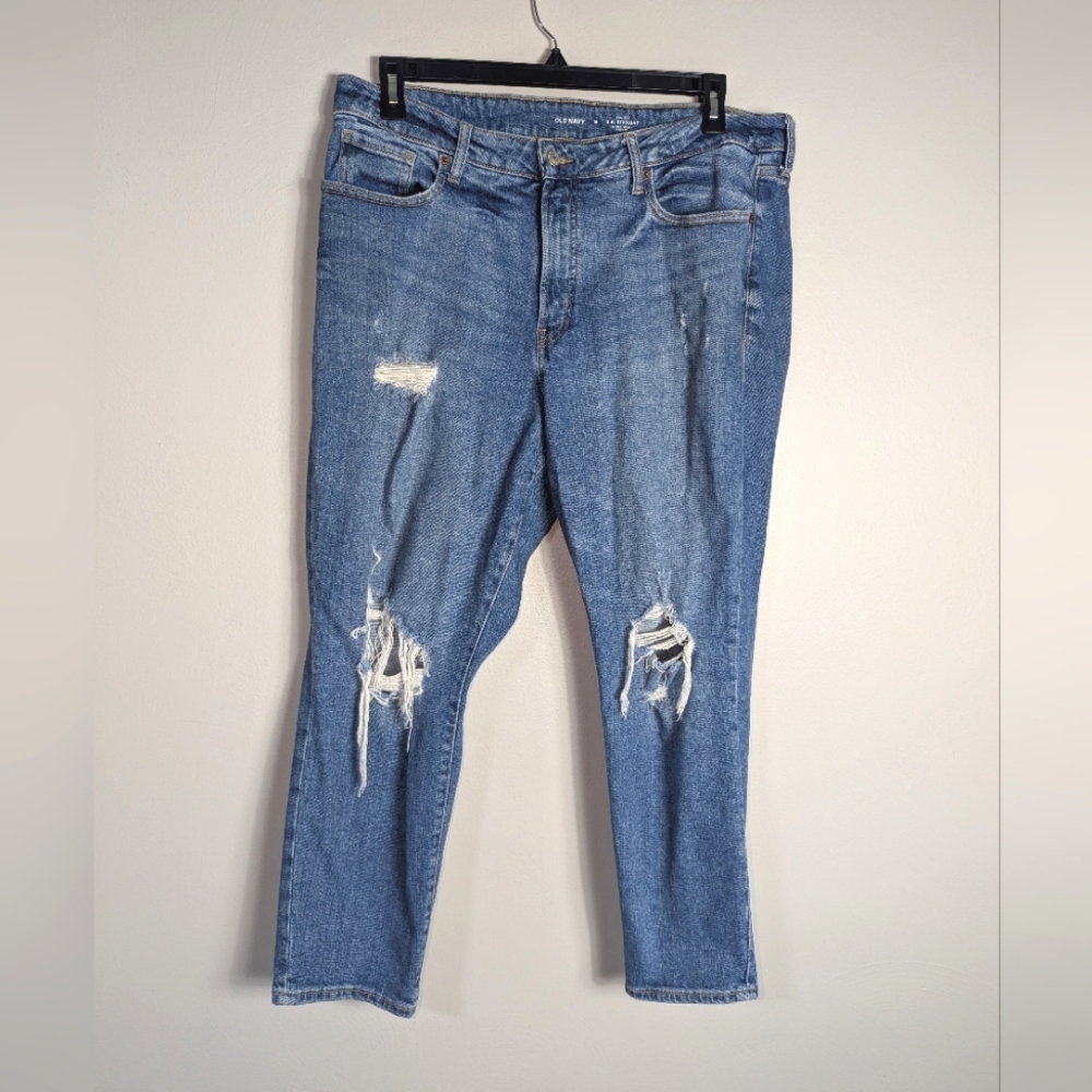 16 Old Navy Medium Dark Wash High-Rise O.G. Straight Jeans